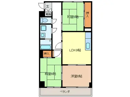 アビタシオンOHNO(3LDK/2階)の間取り写真