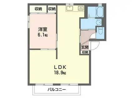 グランドゥールS・A(1LDK/2階)の間取り写真