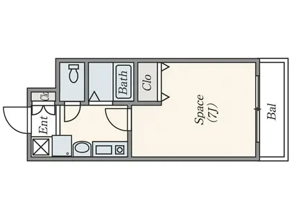 バッハレジデンス神戸ウエスト(1K/5階)の間取り写真