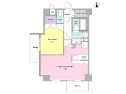 シティカレント代官山(1LDK/2階)の間取り写真