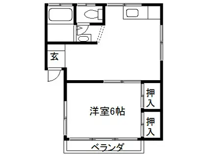 コーポ石黒(1DK/1階)の間取り写真