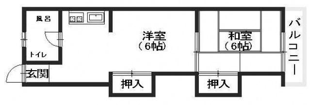 八木興産ビル(2DK/2階)の間取り写真