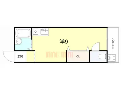 ハイツ篠原(ワンルーム/1階)の間取り写真