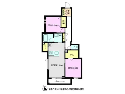 カローレ(2LDK/3階)の間取り写真