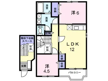 サンパティーク(2LDK/2階)の間取り写真