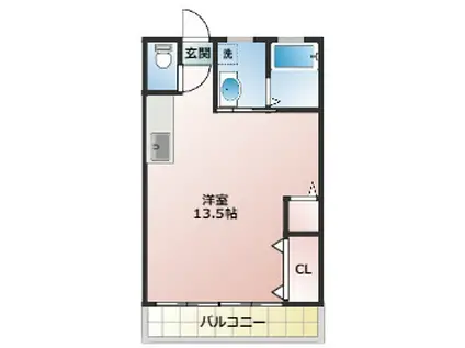 コーポラスエコー(ワンルーム/2階)の間取り写真