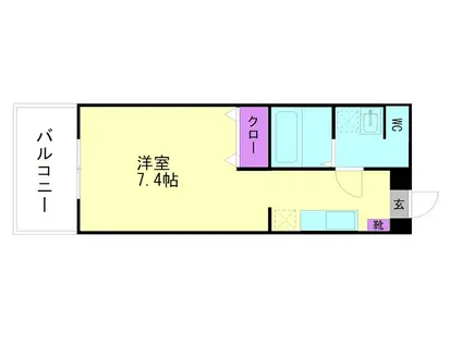 ライフステージ二日市壱番館(ワンルーム/1階)の間取り写真