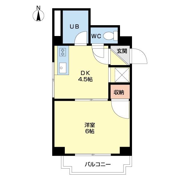 プロムナード麻生(1DK/1階)の間取り写真