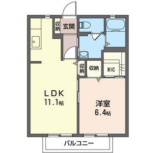 グリーンフォレスト(1LDK/2階)の間取り写真