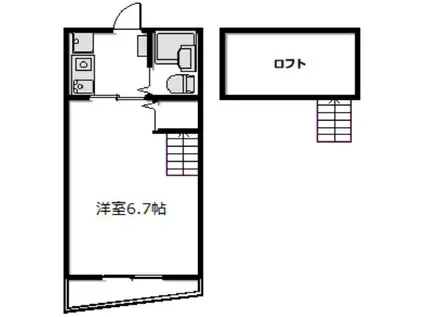カーム玉川学園II(1K/2階)の間取り写真