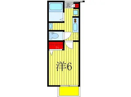 CRELISS南逆井(1K/2階)の間取り写真