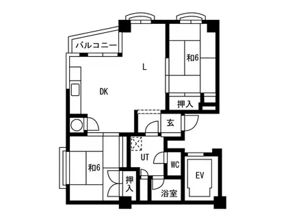 荘園覚王山(2LDK/4階)の間取り写真
