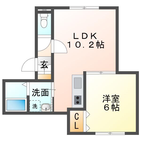 CLAN MOANA (1LDK/2階)の間取り写真