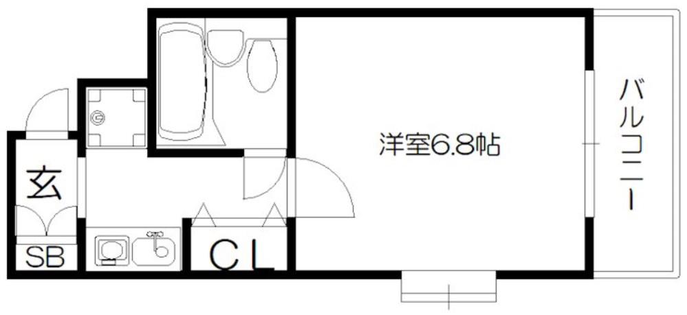 ダイアパレス京都祇園(1K/2階)の間取り写真