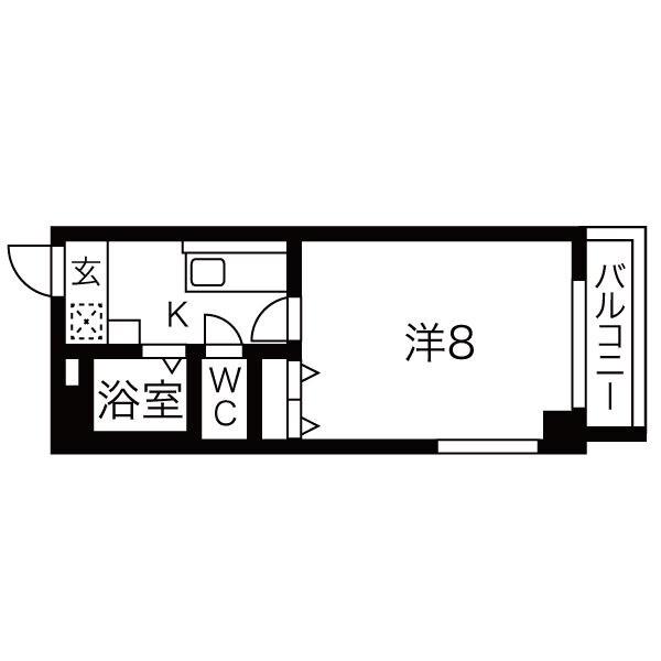 KOU YOU春岡(1K/1階)の間取り写真