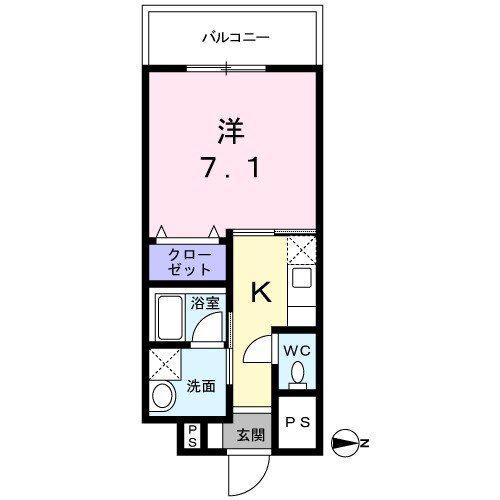 ウィル アヴェニュー(1K/7階)の間取り写真