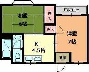 登町ハイツ(2K/2階)の間取り写真
