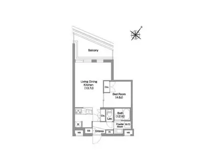 コンフォリア・リヴ渋谷本町(1LDK/4階)の間取り写真