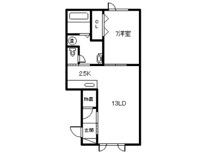 フォーシーズン北門(1LDK/1階)の間取り写真
