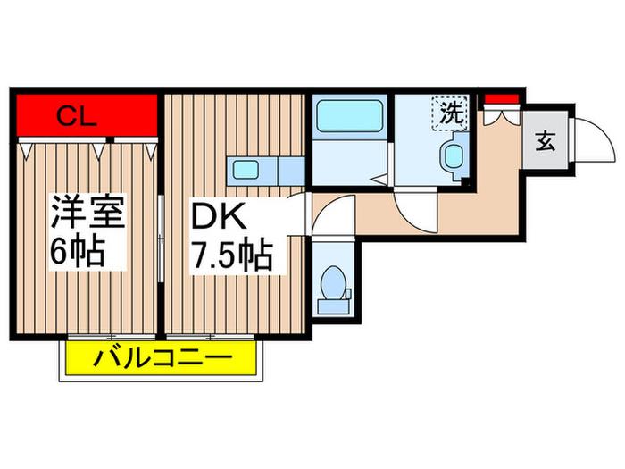 RIVE GAUCHE(1DK/2階)の間取り写真