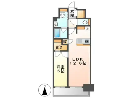 SーRESIDENCE亀島駅前BLAZE(1LDK/3階)の間取り写真