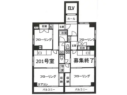 バーンハイツ入谷(2DK/2階)の間取り写真