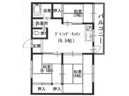 サンフラワーハイツ(3DK/3階)の間取り写真