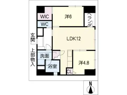 AZMOND(2LDK/7階)の間取り写真