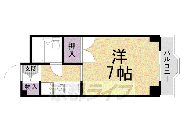 向島スタジオフラッツ(1K/3階)の間取り写真