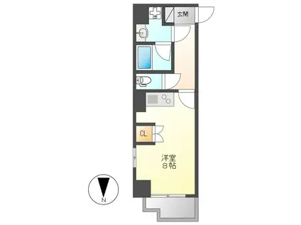 グランメールモリタII(ワンルーム/4階)の間取り写真