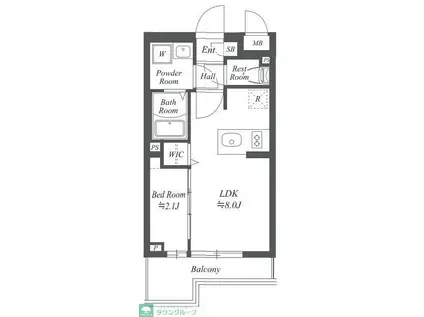 ブランシエスタ用賀(1LDK/4階)の間取り写真