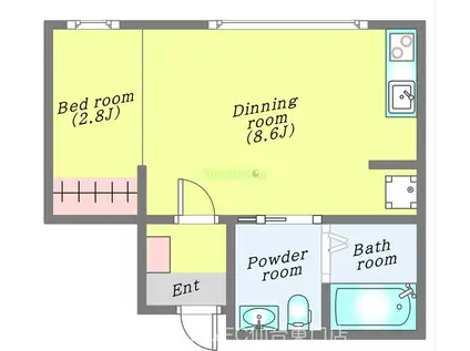 春夏秋荘(1DK/2階)の間取り写真