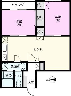 スターハイツ蒲生(2LDK/5階)の間取り写真
