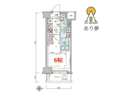 リヴシティ横濱東蒔田(1K/6階)の間取り写真