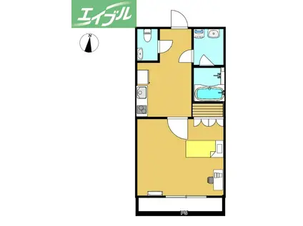 マンションフィールド(1K/2階)の間取り写真