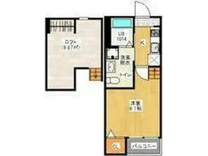 PEACE MILLION長町(ワンルーム/2階)の間取り写真