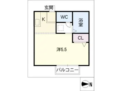 リバティーワダ(ワンルーム/1階)の間取り写真