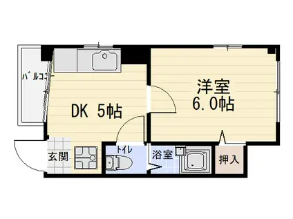 メゾン・ボヌール(1DK/5階)の間取り写真