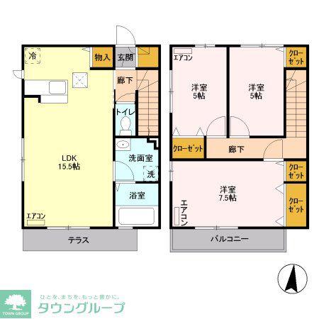 グレースファンタジア I(3LDK/2階)の間取り写真