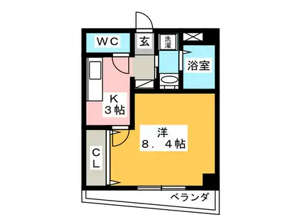 ルミエール99(1K/3階)の間取り写真