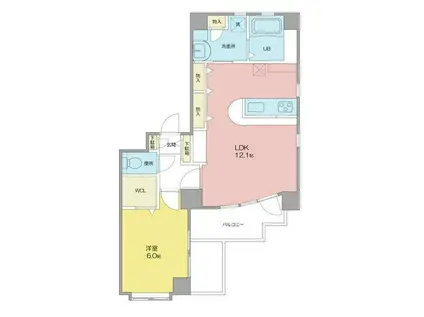 LIEBEN-COURTII(1LDK/4階)の間取り写真