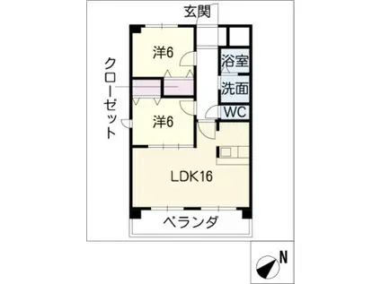 ルネスガーデンコート(2LDK/1階)の間取り写真