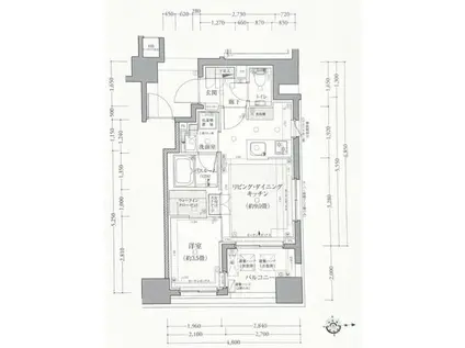 クリオ千代田御茶ノ水(1LDK/4階)の間取り写真