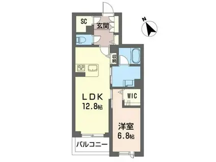 SHAMAISON エスペランサ(1LDK/3階)の間取り写真