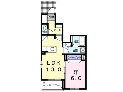 サン・ルミエールC(1LDK/1階)の間取り写真