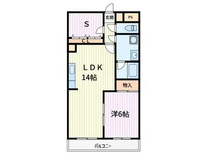 ニュークレスト上青木III(1SLDK/2階)の間取り写真