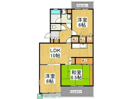 クリエイトハイム(3DK/1階)の間取り写真