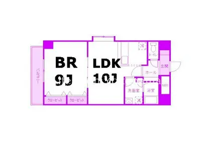 SOLARE横浜(1LDK/2階)の間取り写真