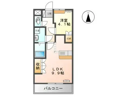 クレシアB(1LDK/1階)の間取り写真