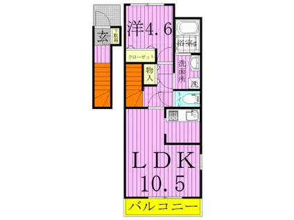 GRAND CONFORTグランコンフォート(1LDK/2階)の間取り写真